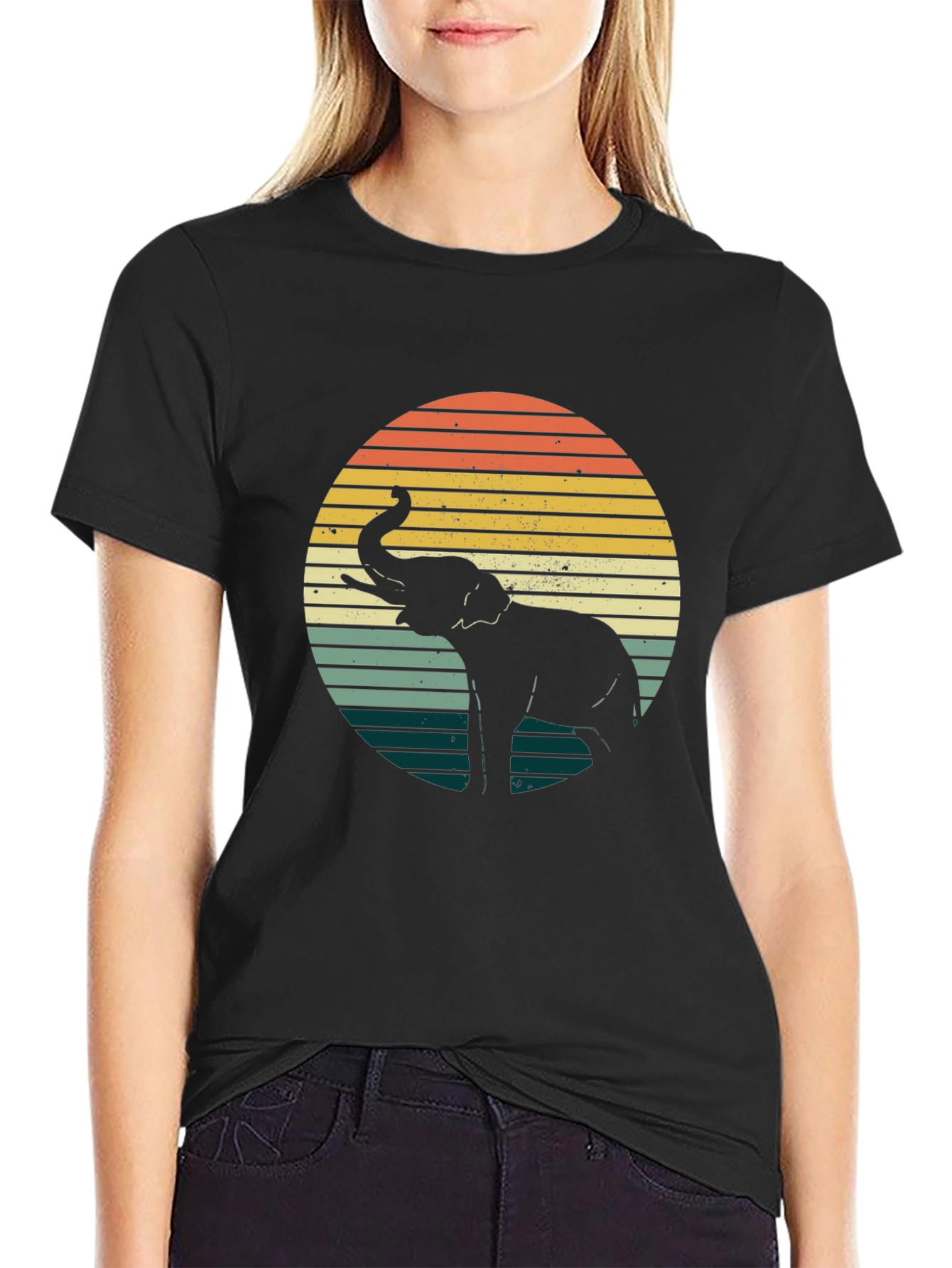 Retro Elephant Sunset T-Shirt