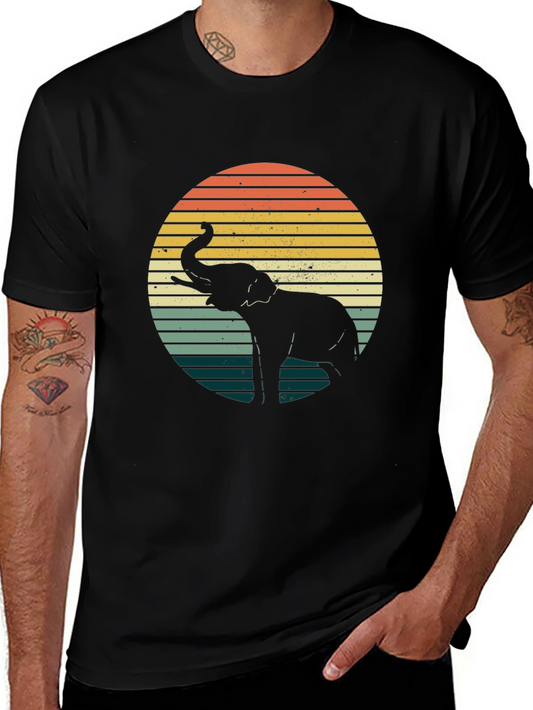 Retro Elephant Sunset T-Shirt