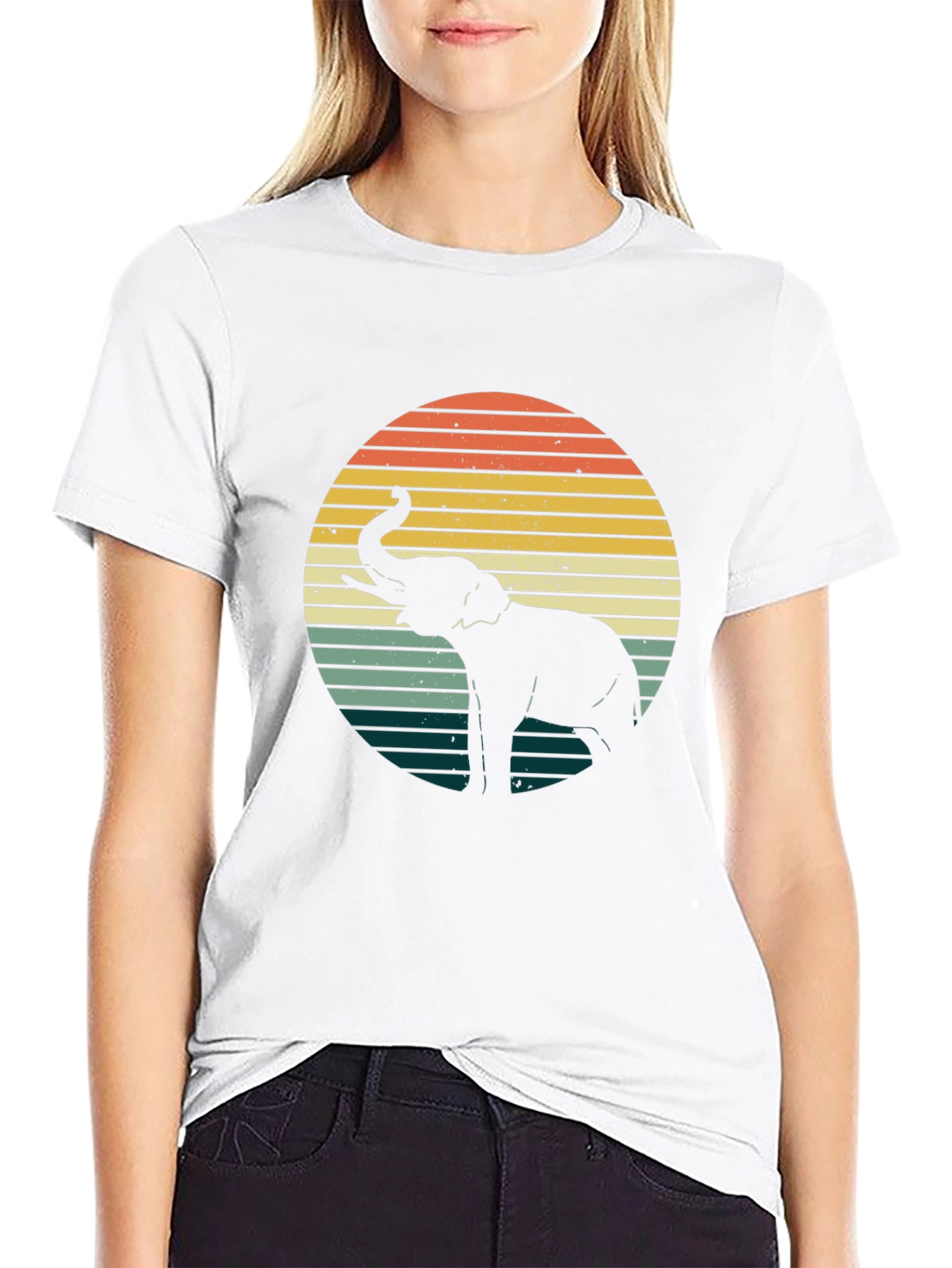 Retro Elephant Sunset T-Shirt