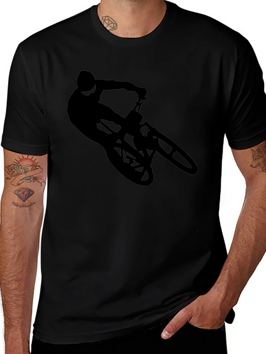 Black Mountain Biker Silhouette Graphic Tee