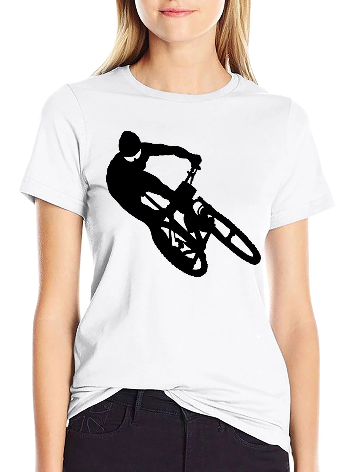 Black Mountain Biker Silhouette Graphic Tee