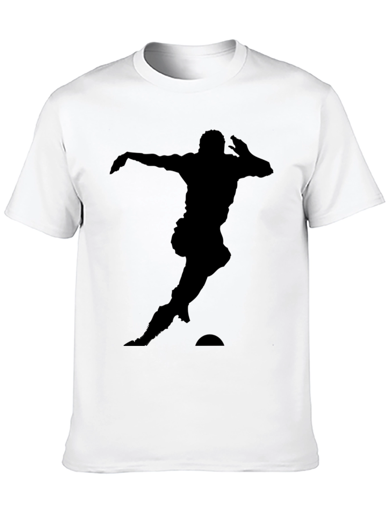 Silhouette Soccer Player T-Shirt - Black Cotton Tee