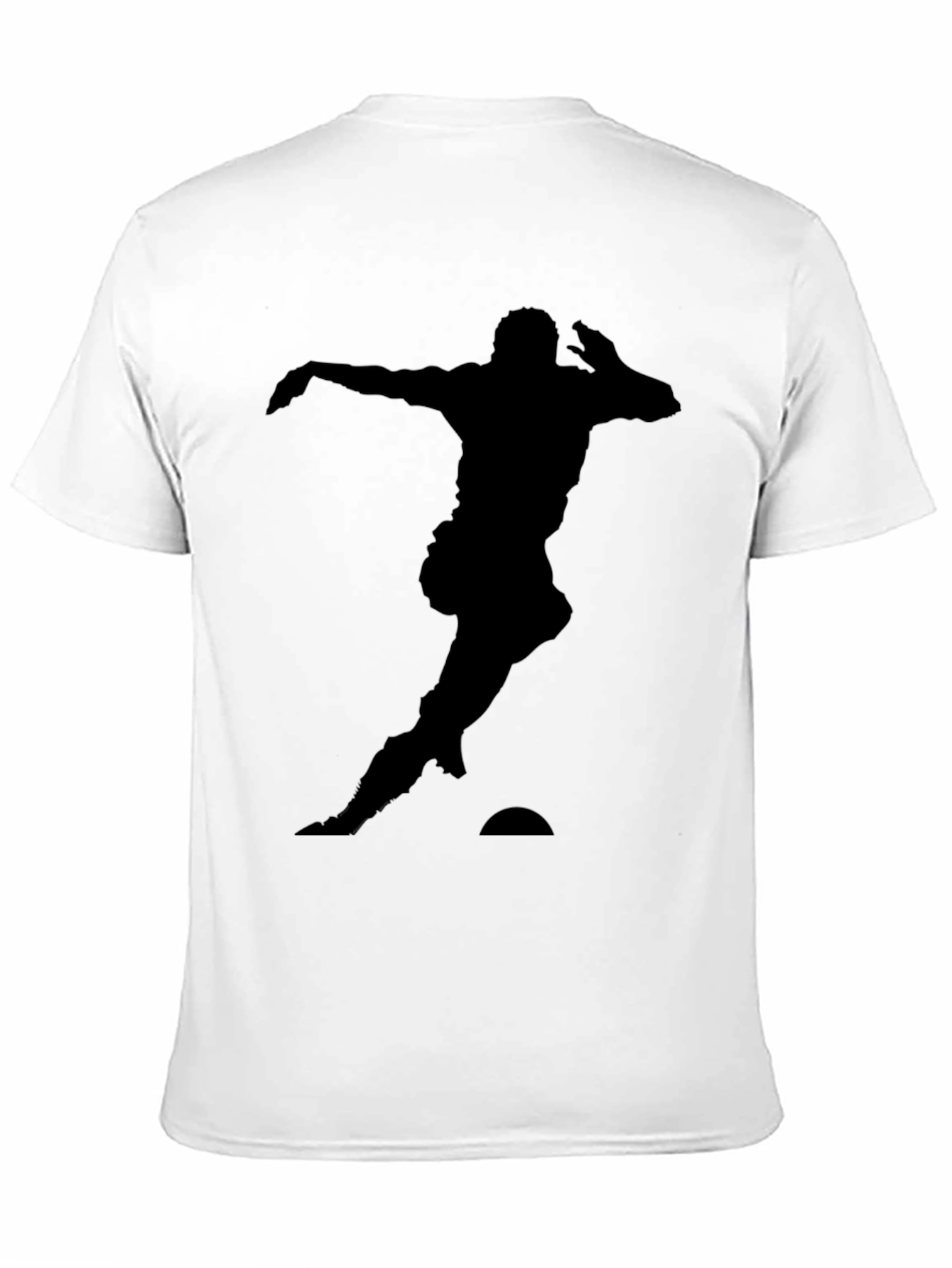 Silhouette Soccer Player T-Shirt - Black Cotton Tee