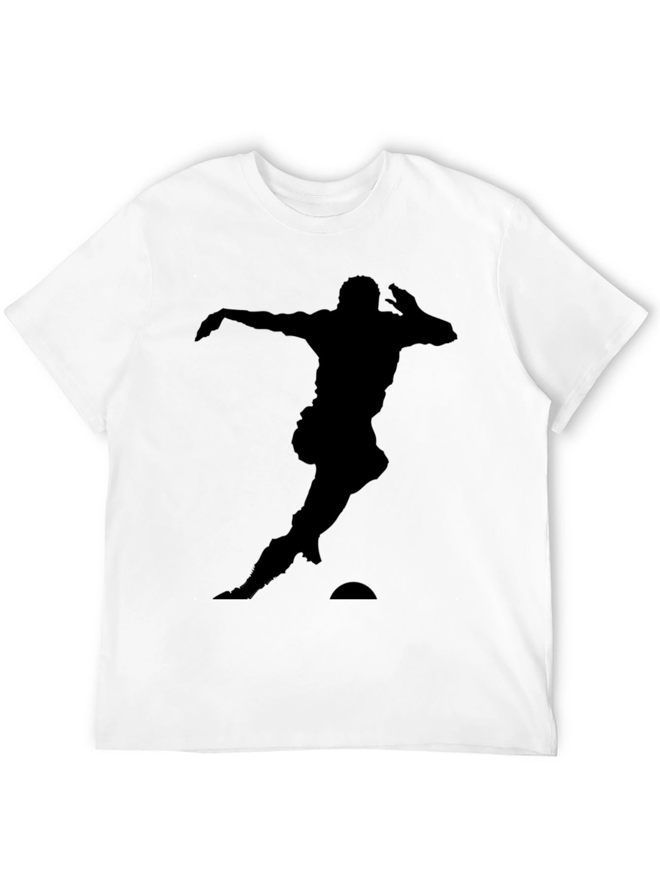 Silhouette Soccer Player T-Shirt - Black Cotton Tee