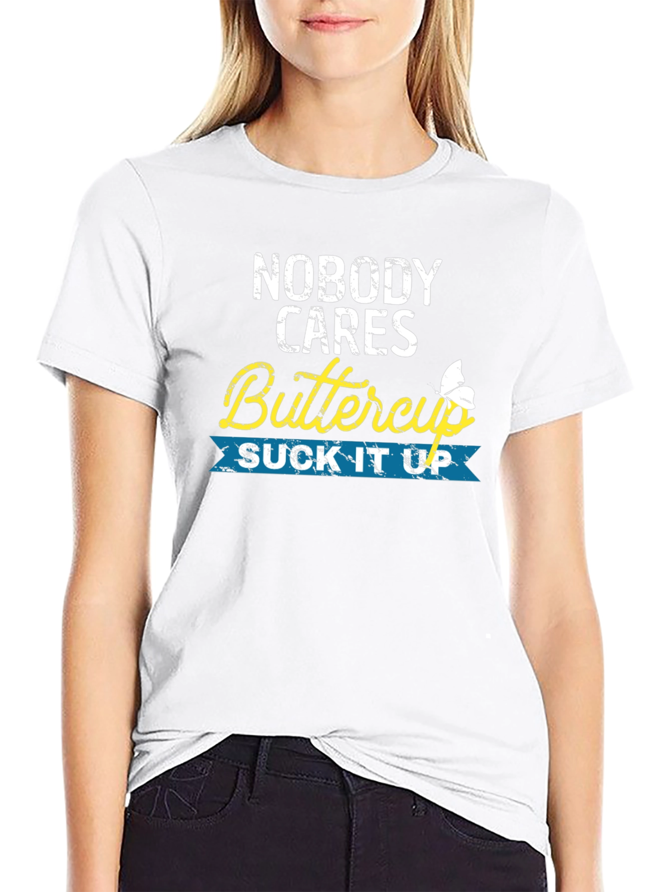 Nobody Cares Buttercup Graphic T-Shirt