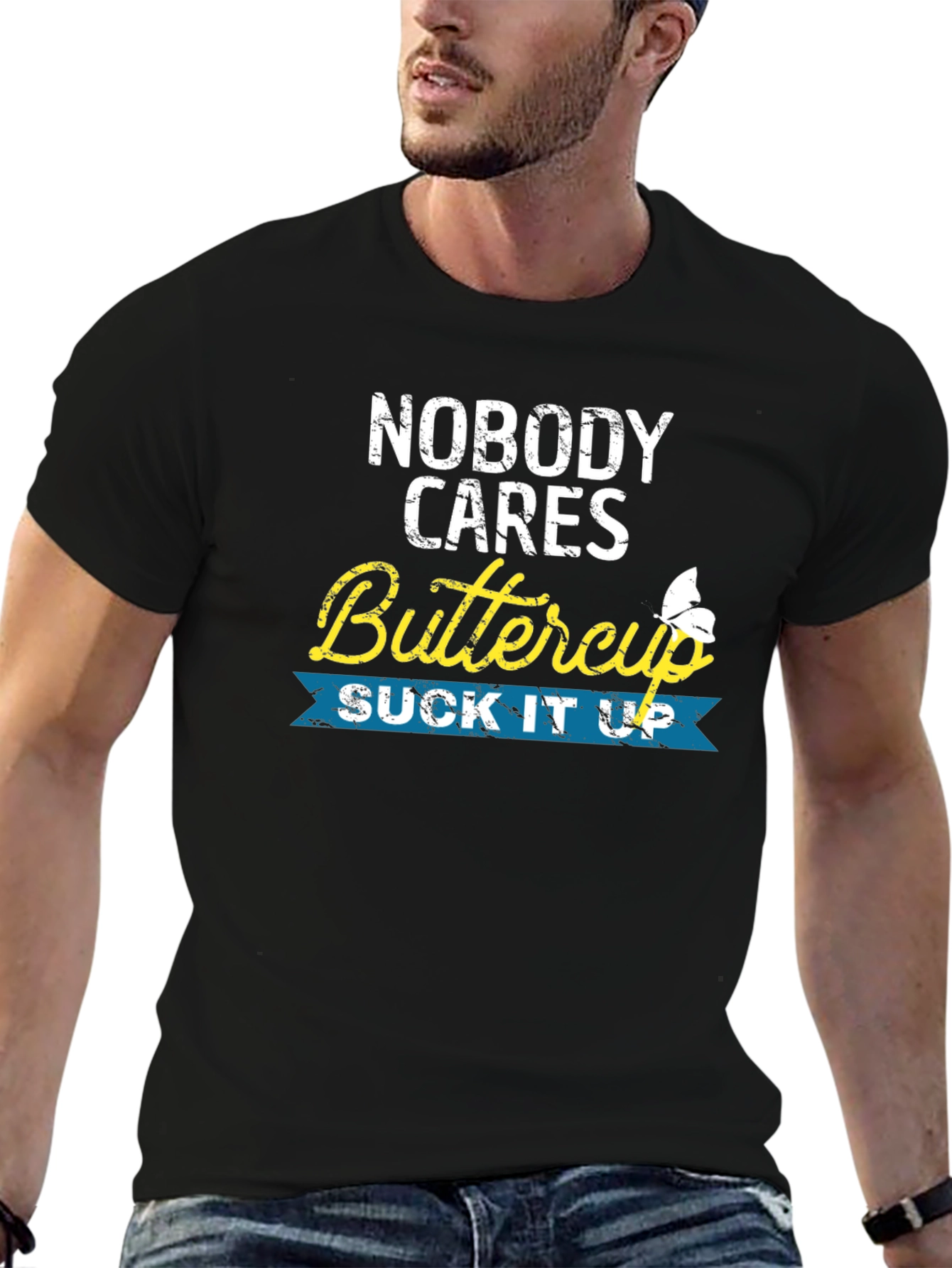 Nobody Cares Buttercup Graphic T-Shirt
