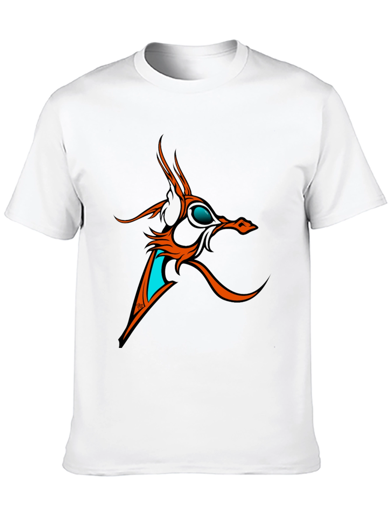 Abstract Dragon Graphic Tee - Black