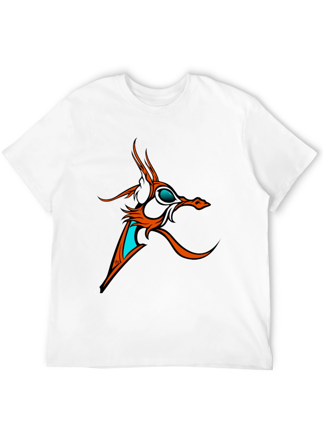 Abstract Dragon Graphic Tee - Black