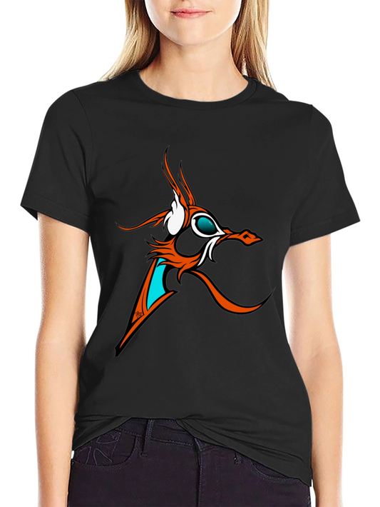 Abstract Dragon Graphic Tee - Black