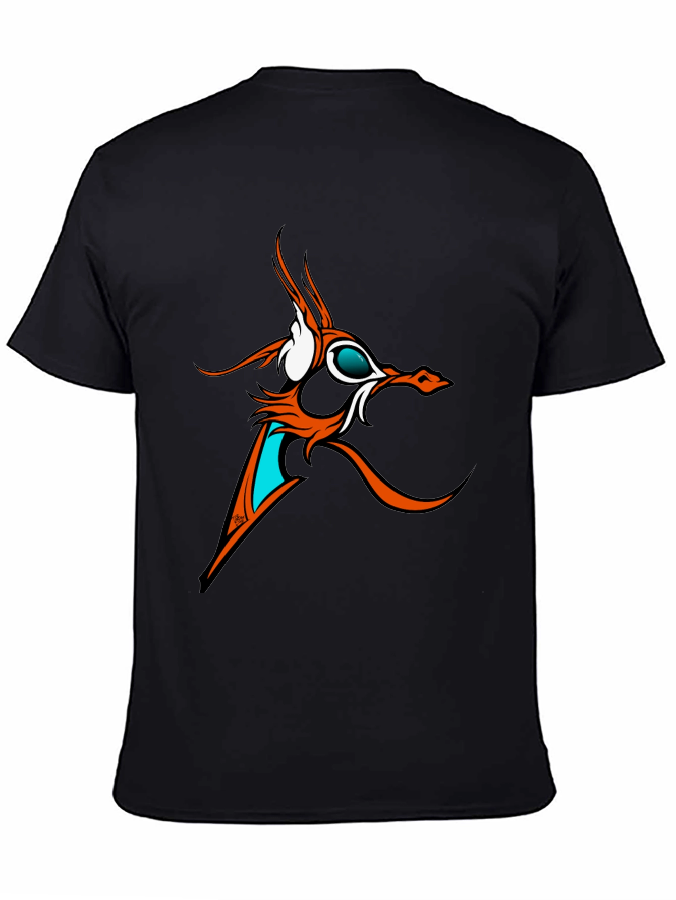 Abstract Dragon Graphic Tee - Black