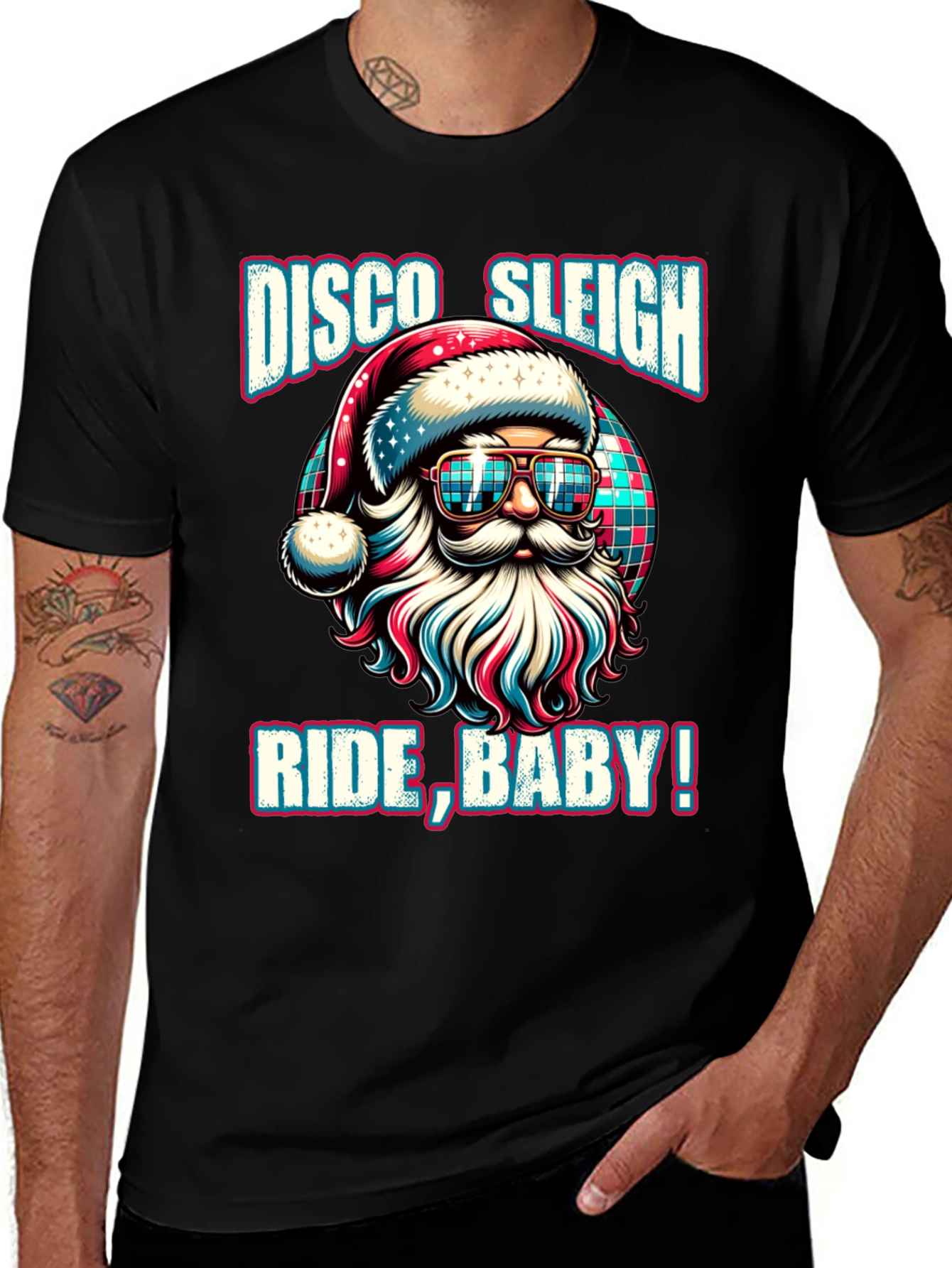 Disco Sleigh Ride Baby Santa Graphic Tee