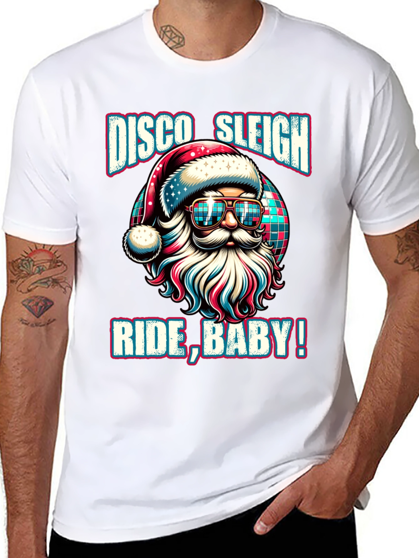 Disco Sleigh Ride Baby Santa Graphic Tee