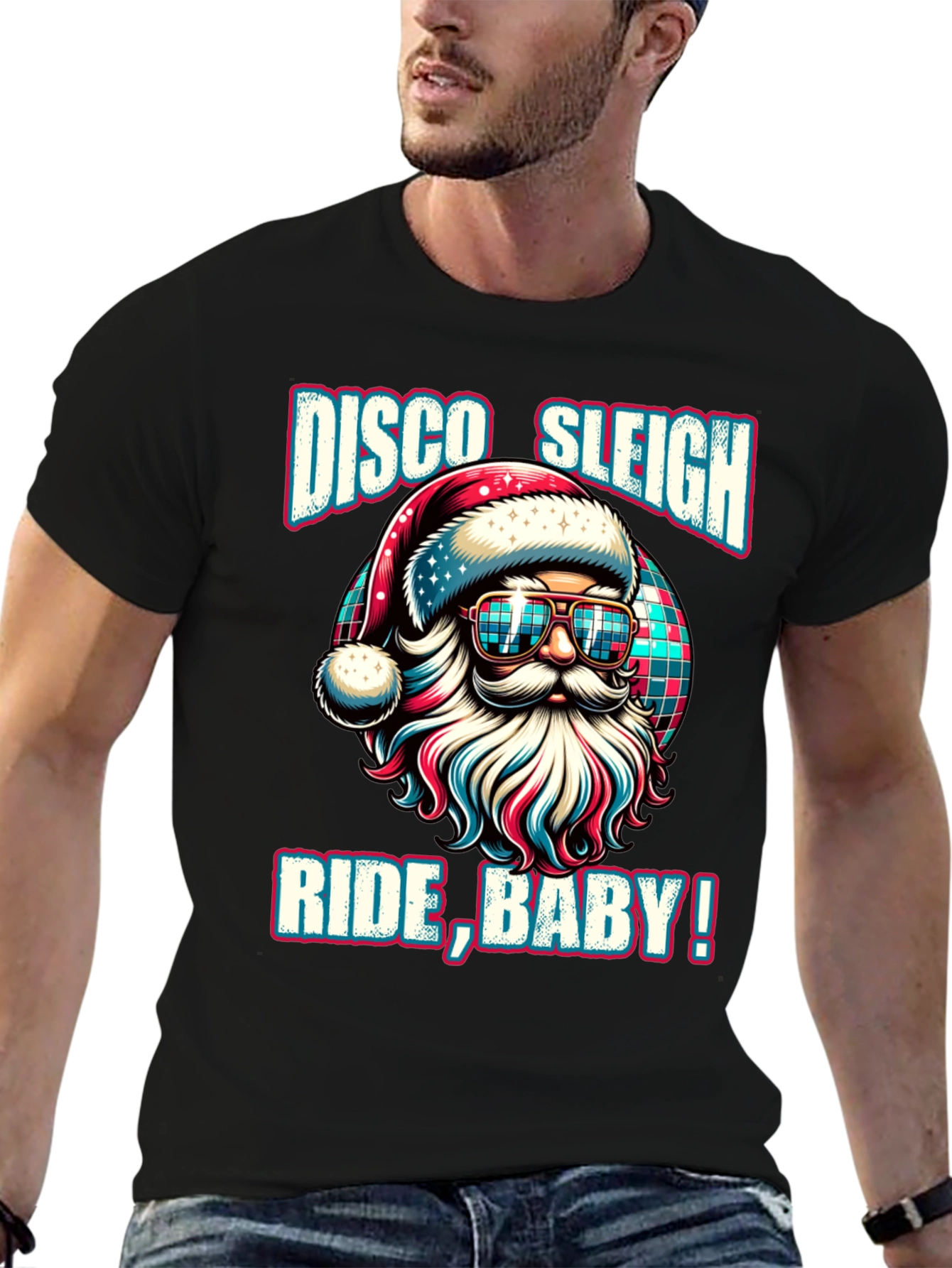 Disco Sleigh Ride Baby Santa Graphic Tee