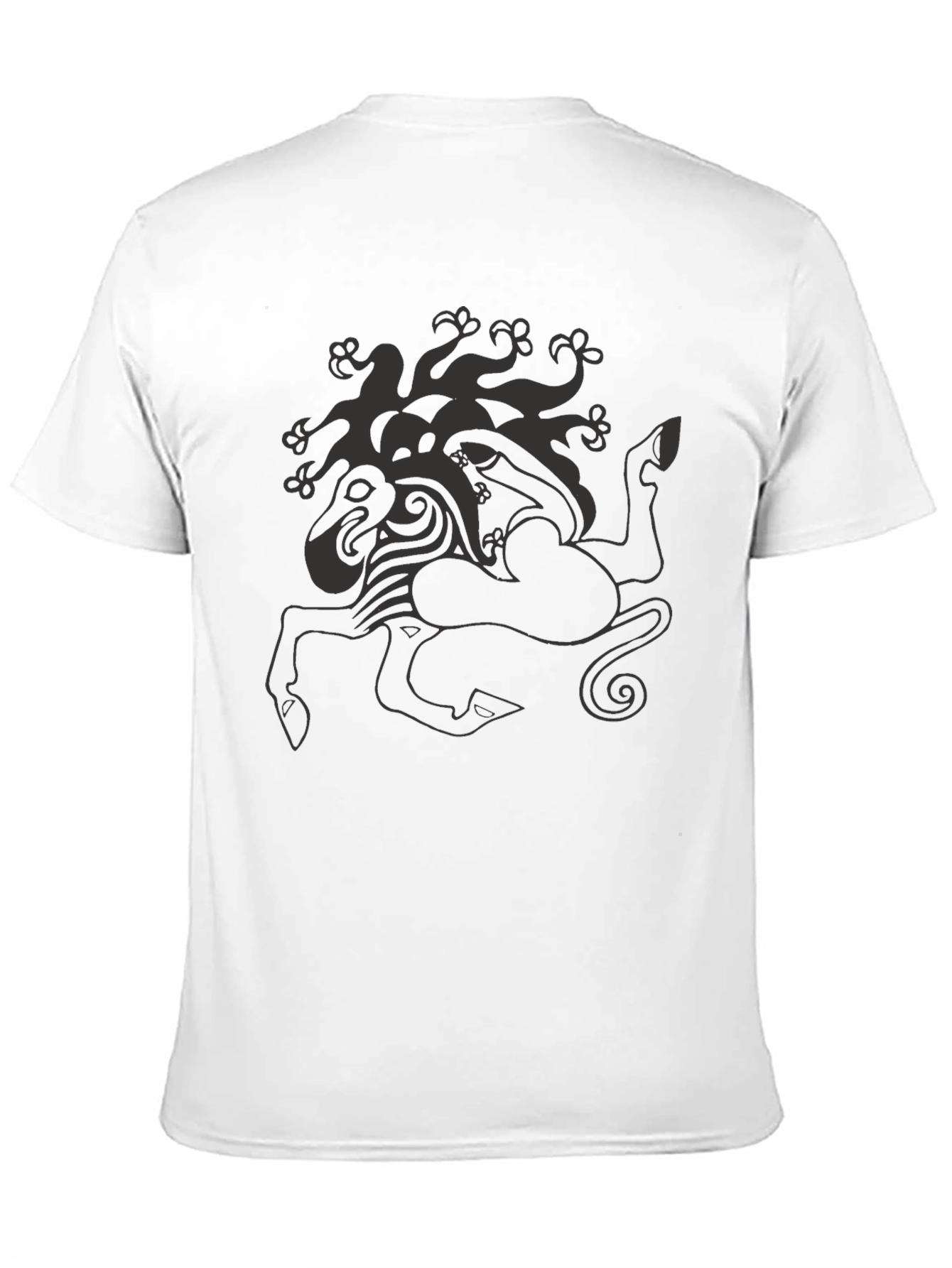 Mythical Creature Graphic Tee - Black Cotton Shirt