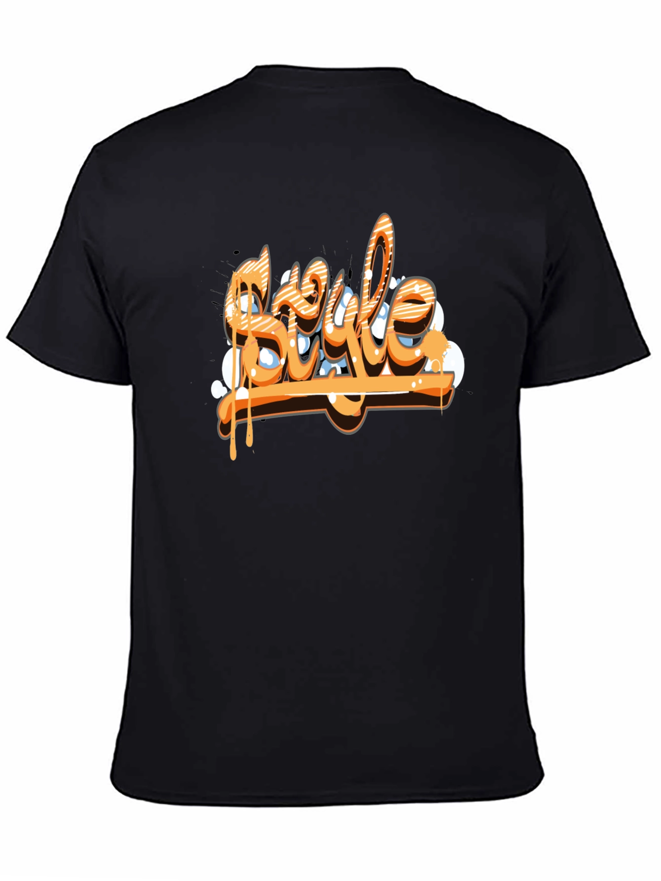 Graffiti Style Graphic Print Mens Black T-Shirt