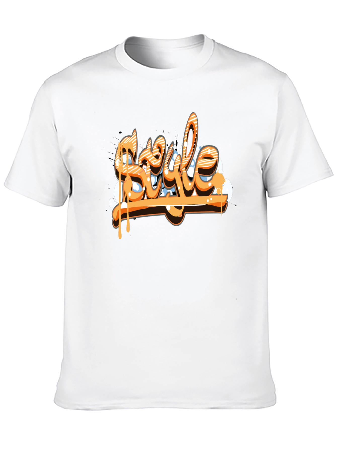 Graffiti Style Graphic Print Mens Black T-Shirt