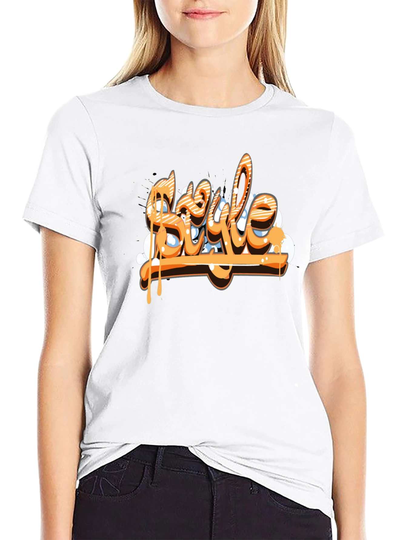 Graffiti Style Graphic Print Mens Black T-Shirt