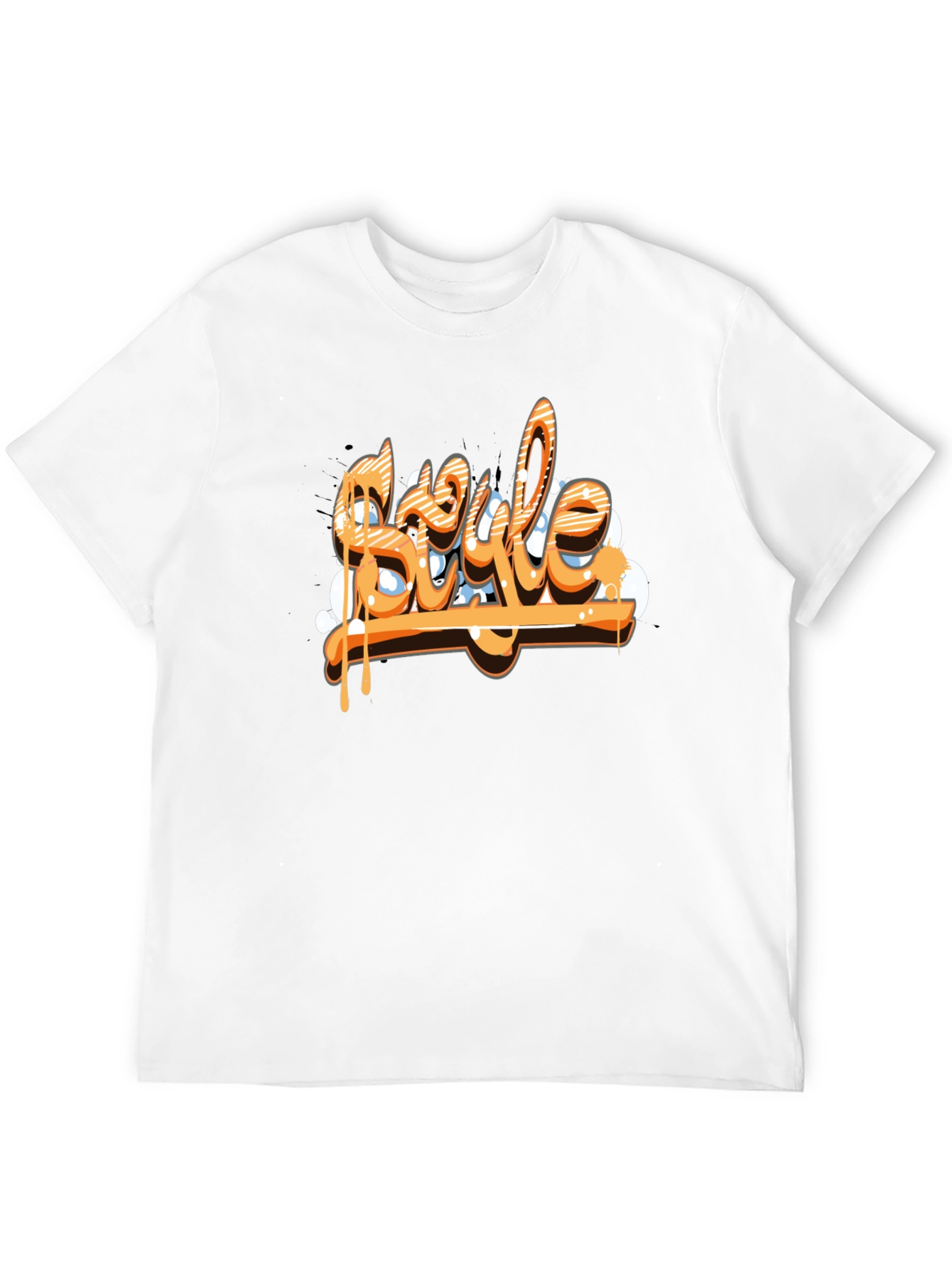 Graffiti Style Graphic Print Mens Black T-Shirt