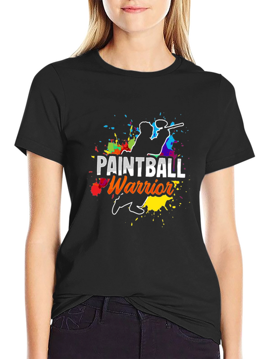 Paintball Warrior Graphic Tee - Black Cotton T-Shirt