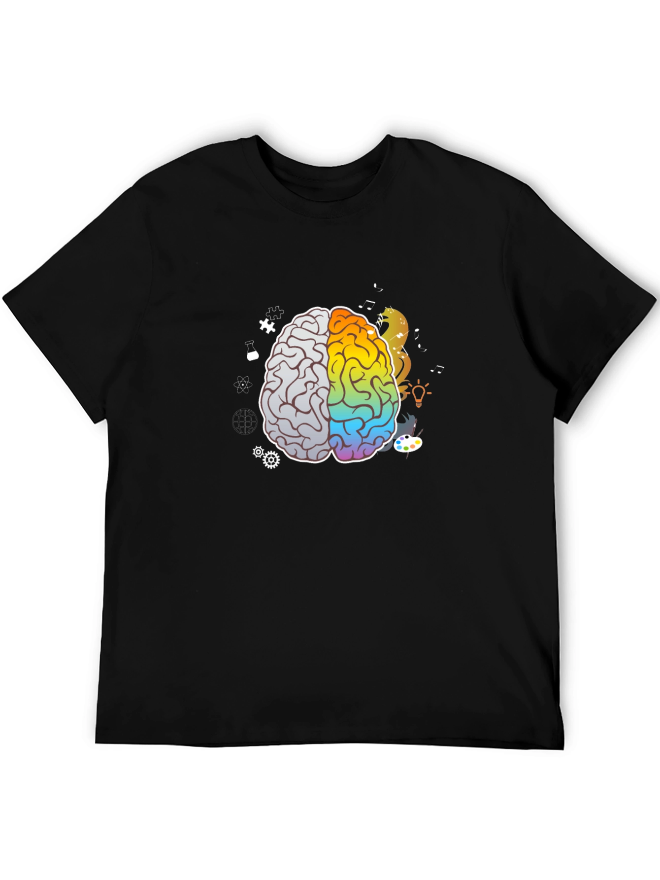 Brain Art T-Shirt - Black Graphic Tee