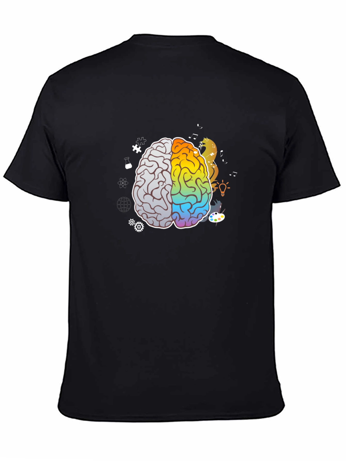Brain Art T-Shirt - Black Graphic Tee