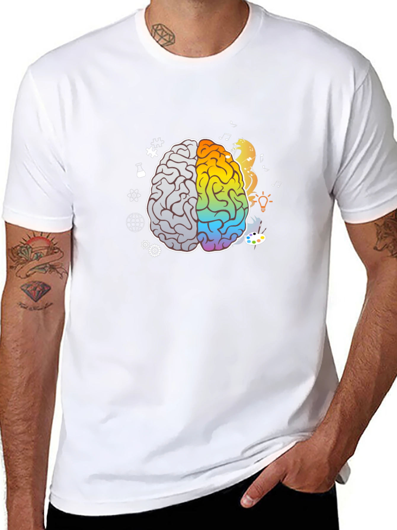 Brain Art T-Shirt - Black Graphic Tee