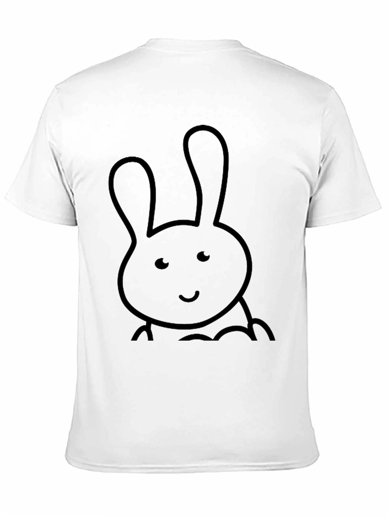 Cute Bunny Graphic Tee - Black Cotton Comfort