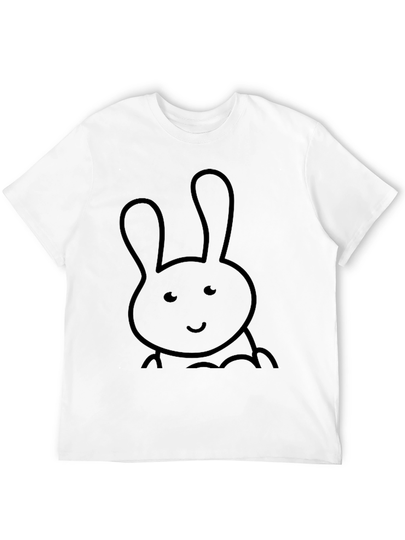 Cute Bunny Graphic Tee - Black Cotton Comfort