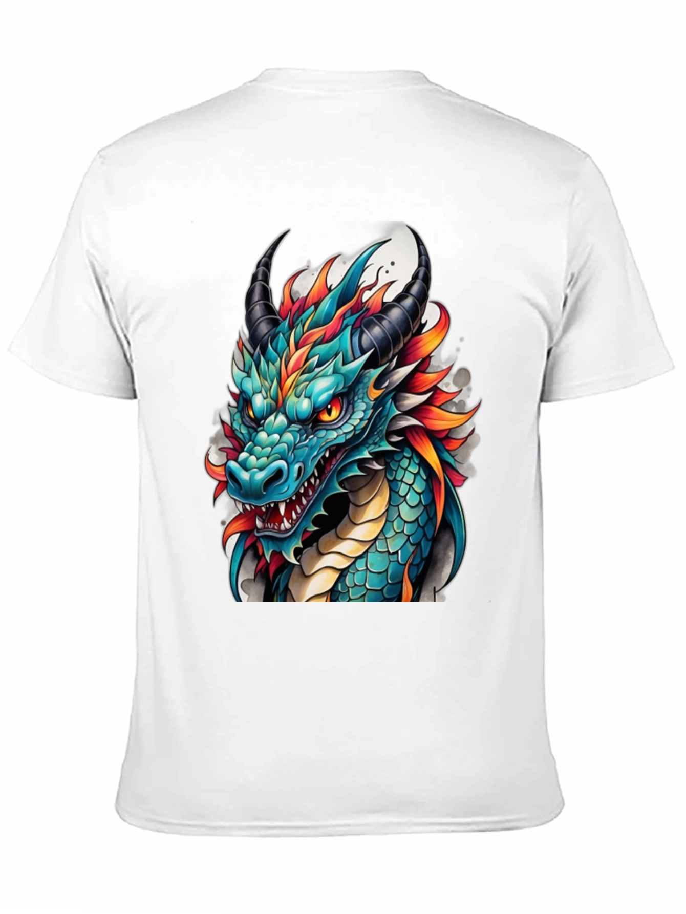 Dragon T-Shirt - Teal & Orange Graphic Tee