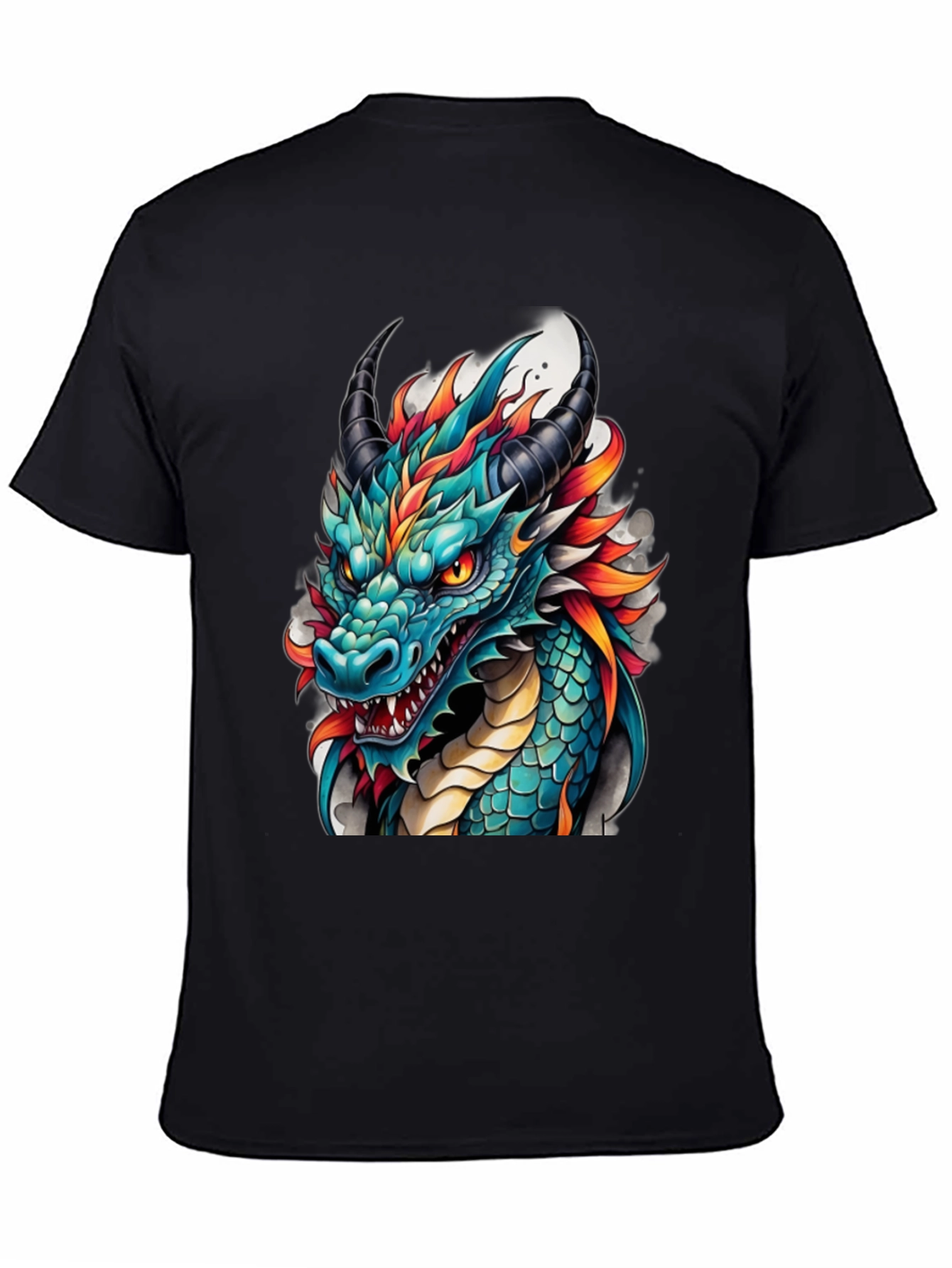 Dragon T-Shirt - Teal & Orange Graphic Tee