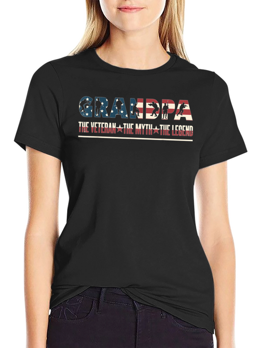 Grandpa Veteran Myth Legend Patriotic T-Shirt