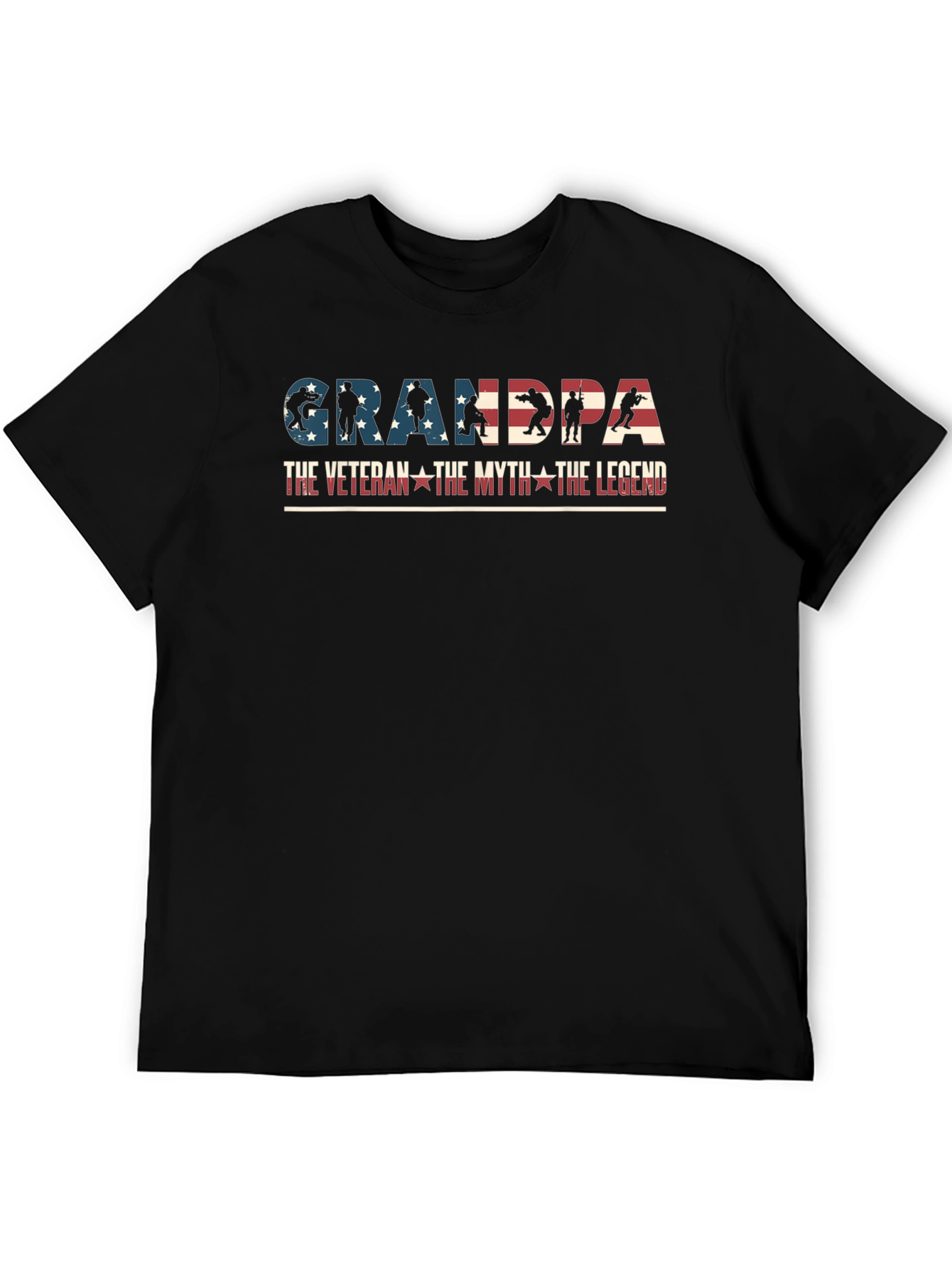 Grandpa Veteran Myth Legend Patriotic T-Shirt