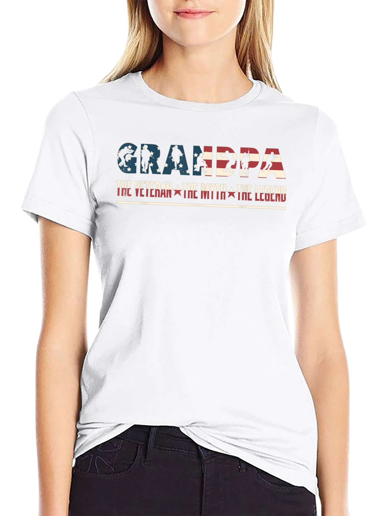 Grandpa Veteran Myth Legend Patriotic T-Shirt