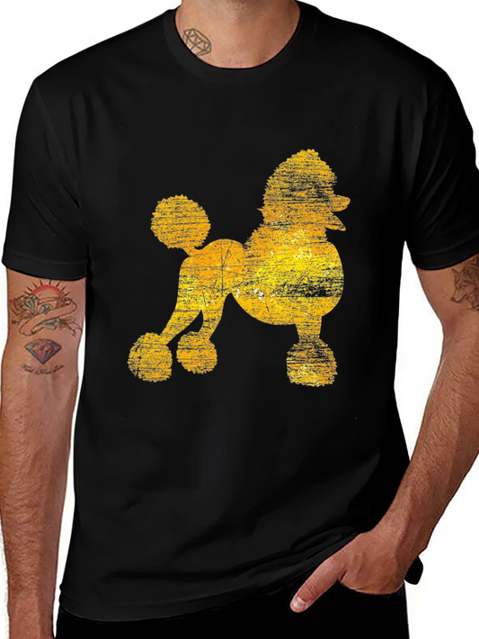 Poodle Silhouette Graphic Tee - Vintage Style