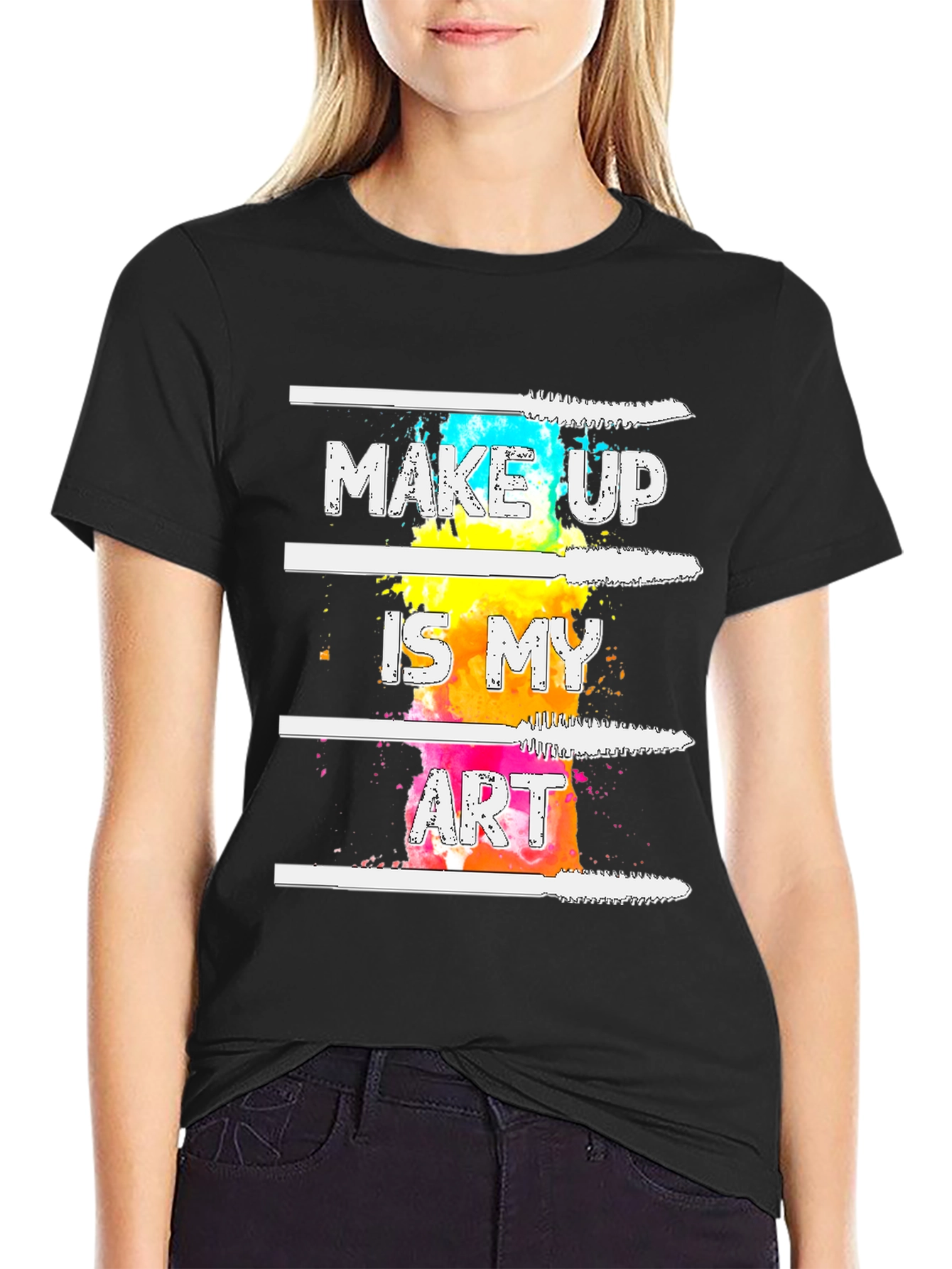 Makeup Is My Art Graphic Tee - Black T-Shirt