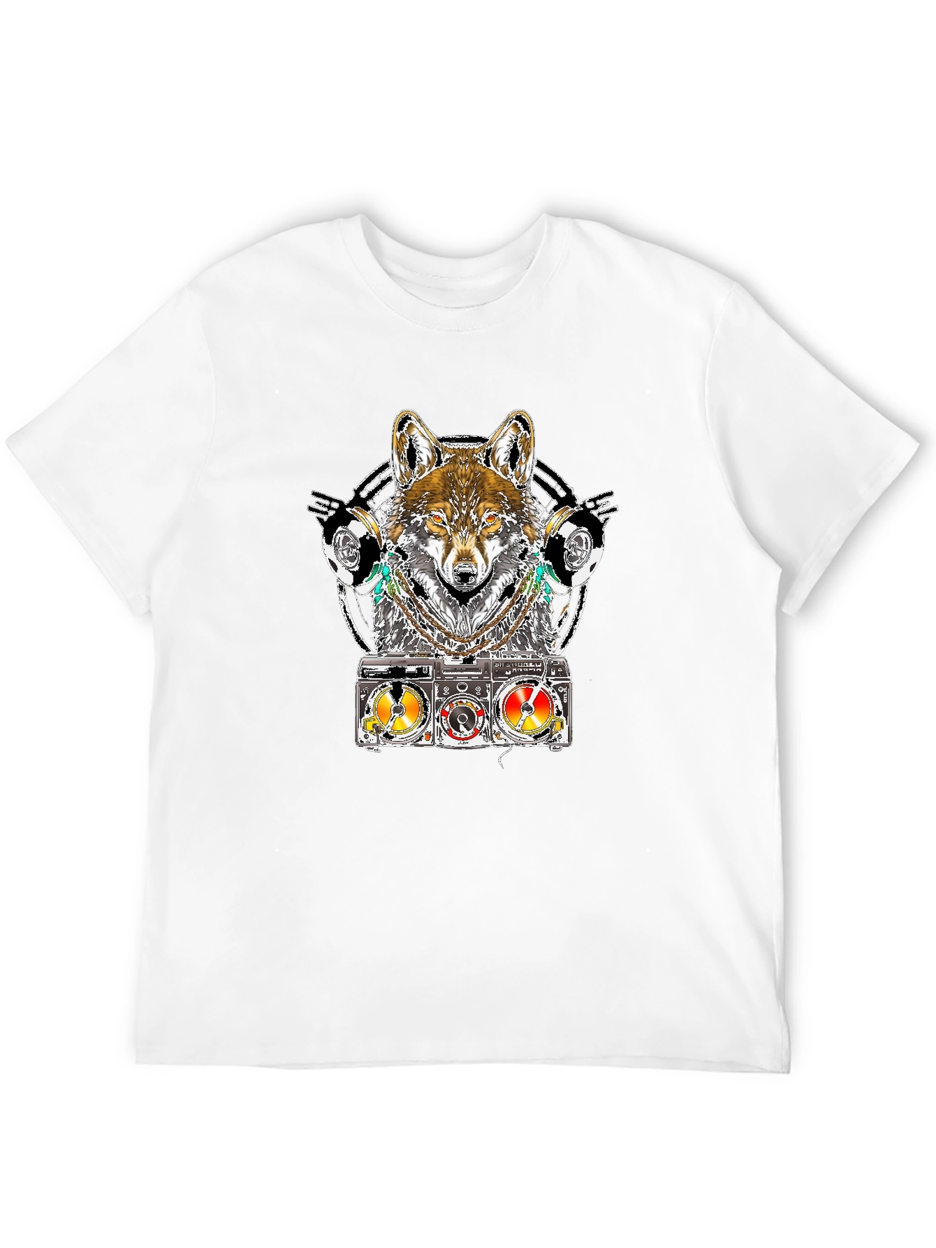 Wolf DJ T-Shirt - Unique Graphic Tee