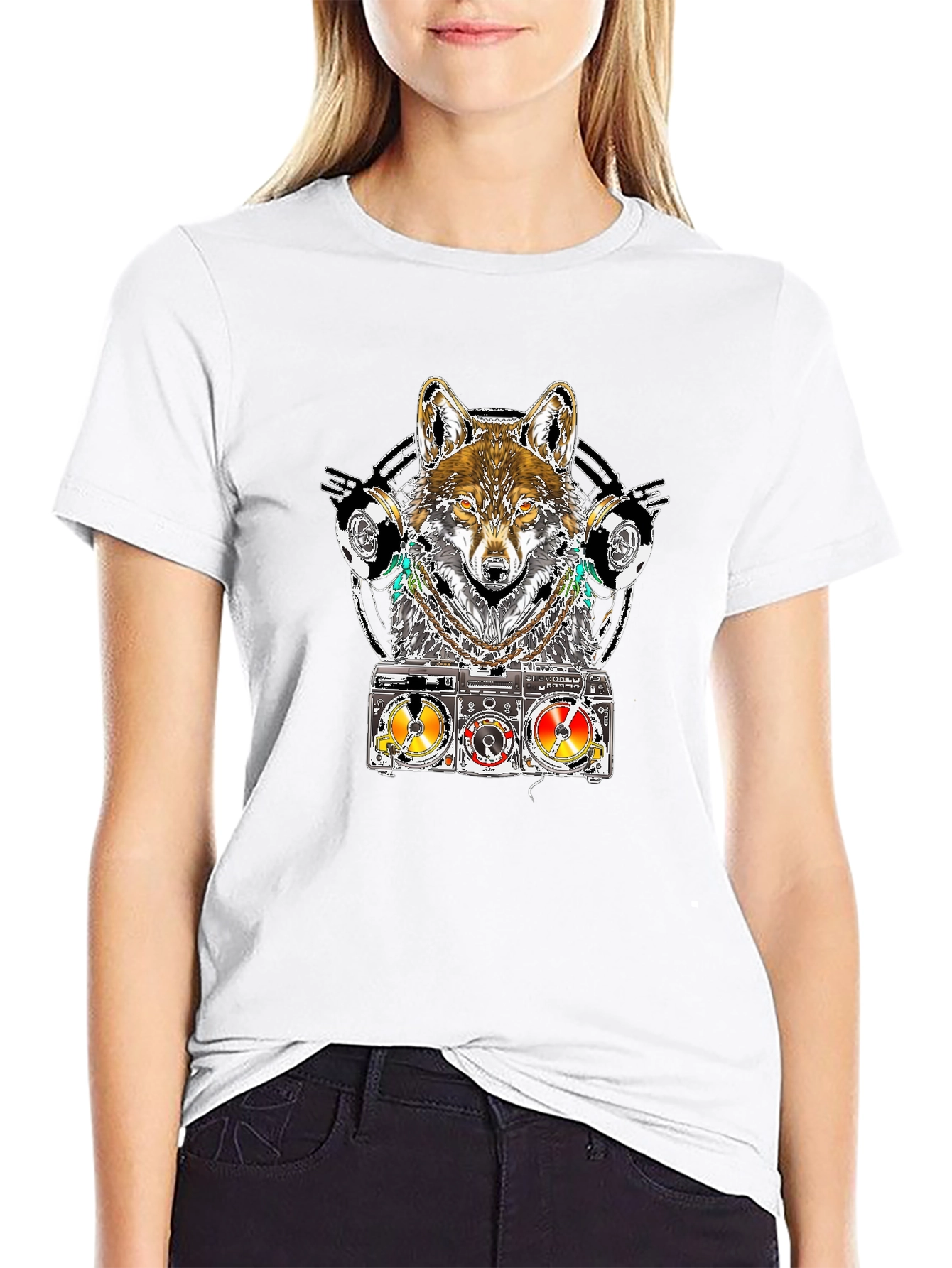Wolf DJ T-Shirt - Unique Graphic Tee