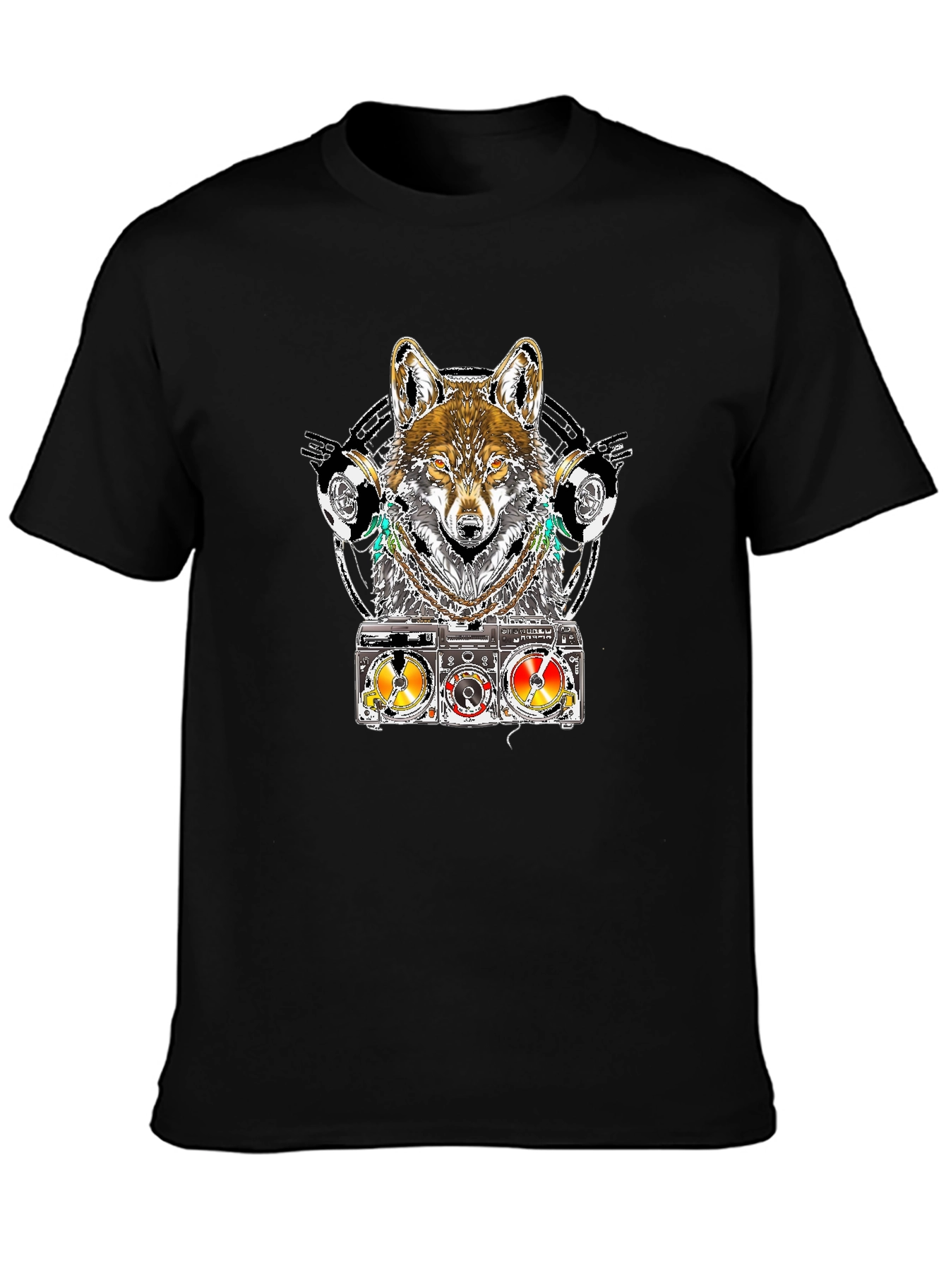 Wolf DJ T-Shirt - Unique Graphic Tee