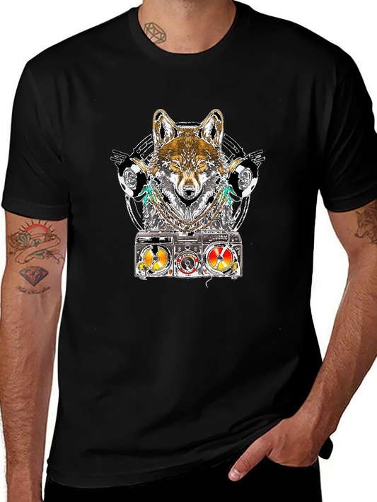 Wolf DJ T-Shirt - Unique Graphic Tee