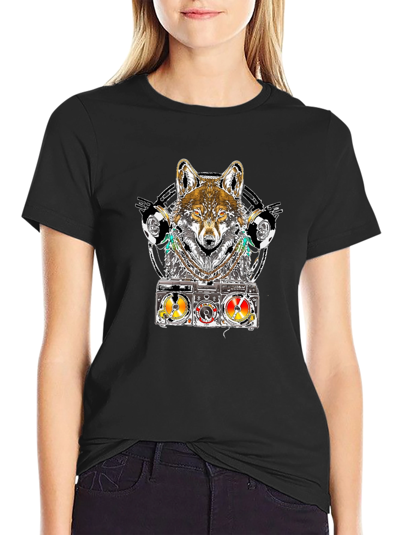 Wolf DJ T-Shirt - Unique Graphic Tee