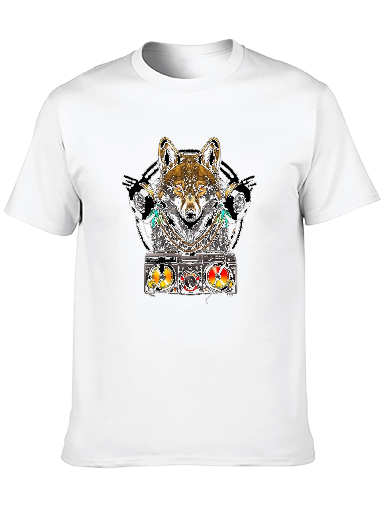 Wolf DJ T-Shirt - Unique Graphic Tee