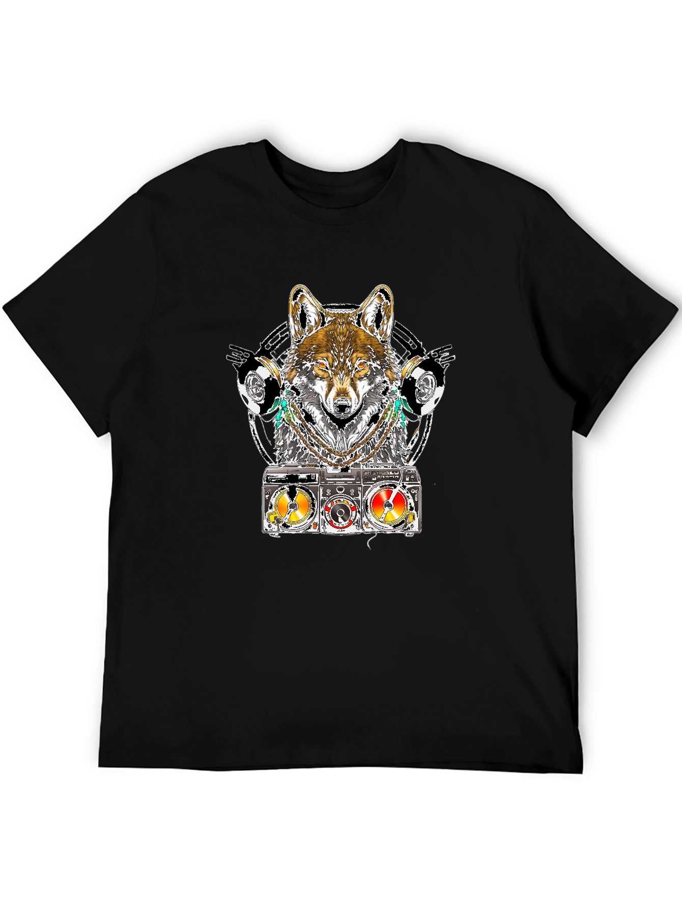 Wolf DJ T-Shirt - Unique Graphic Tee