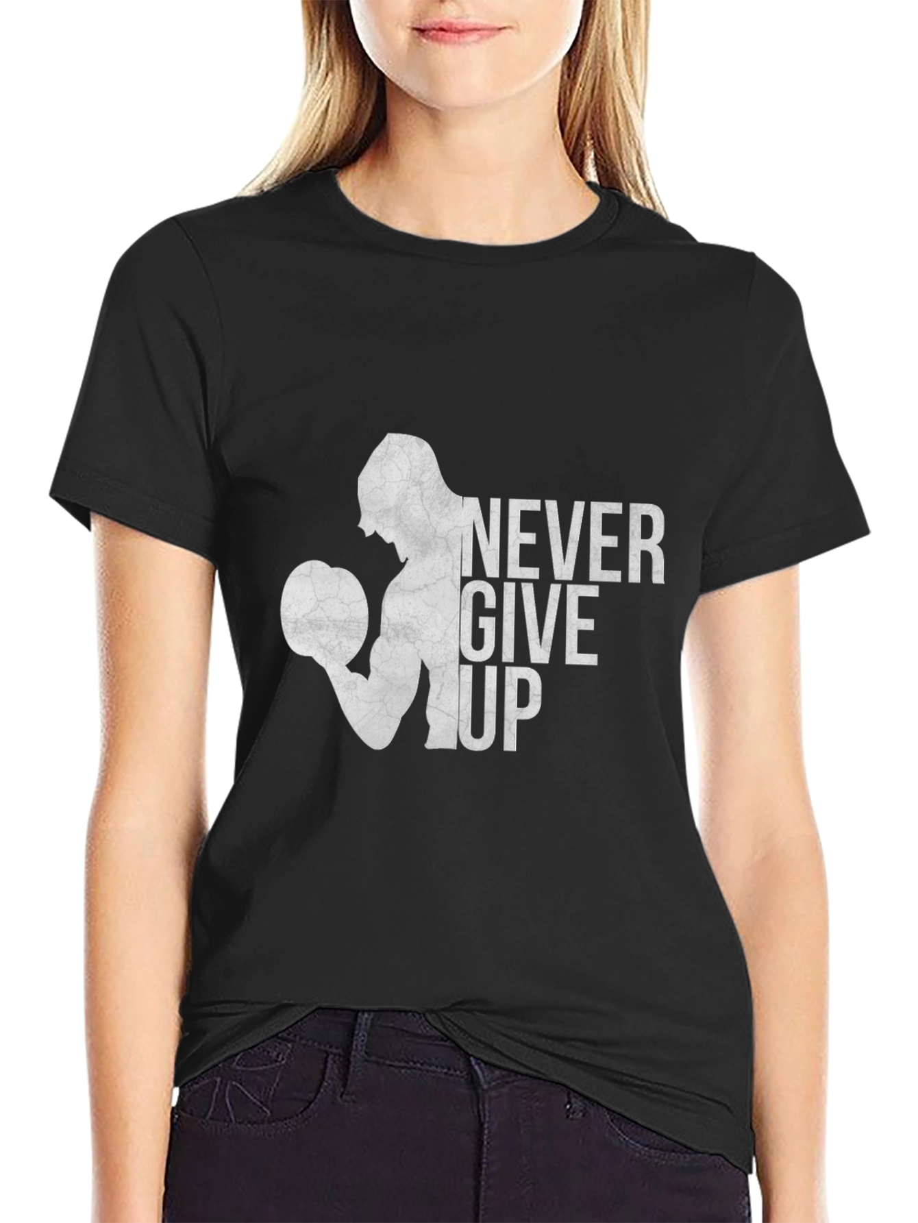 Never Give Up Motivational Graphic T-Shirt