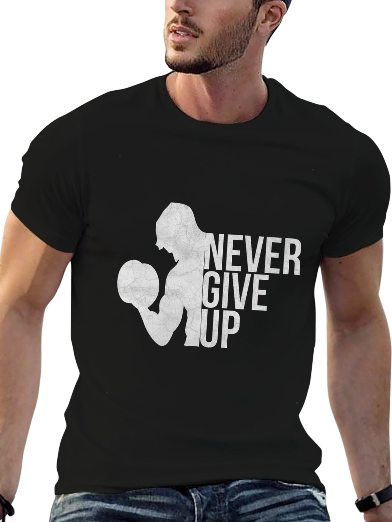Never Give Up Motivational Graphic T-Shirt