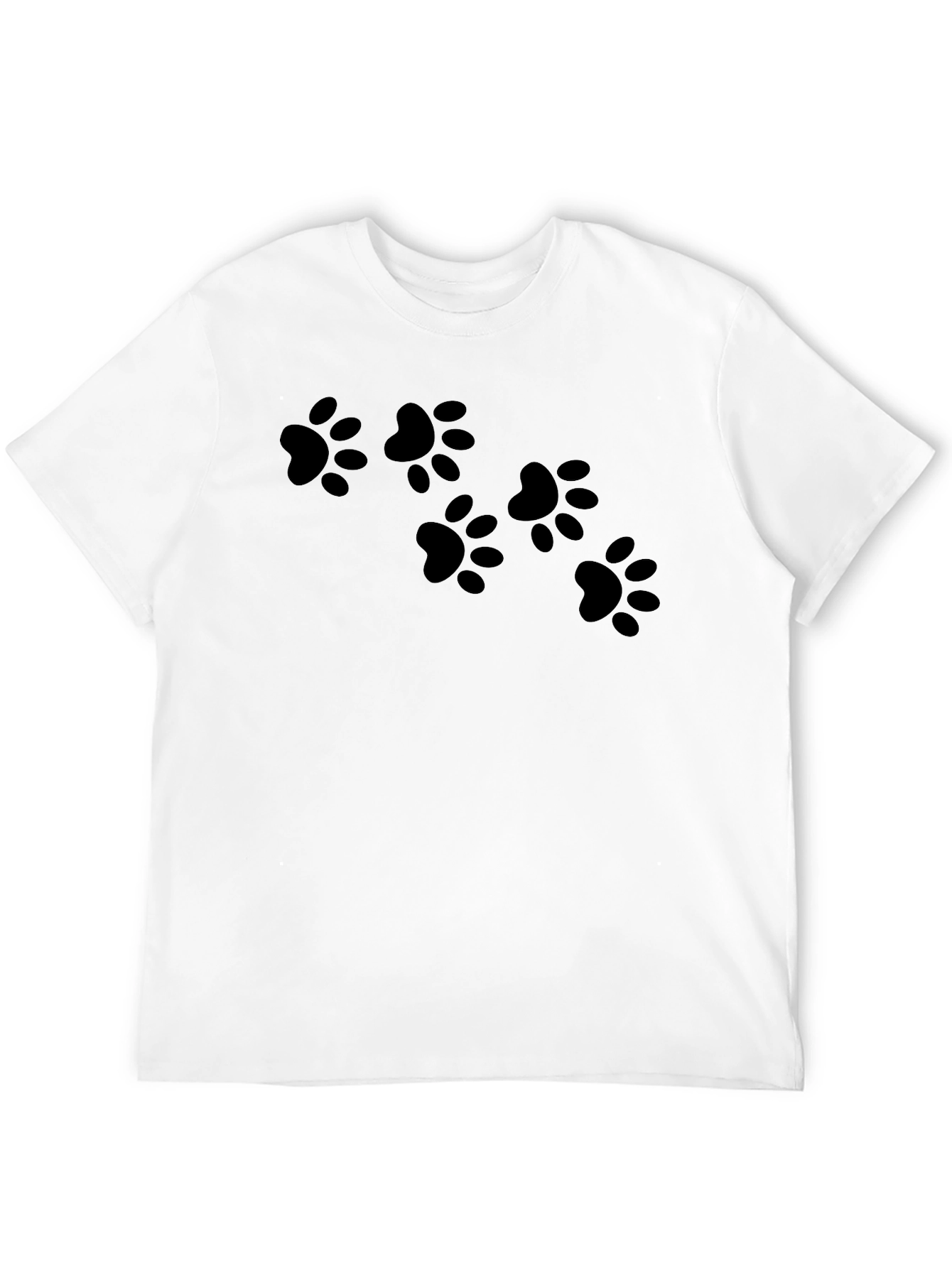 Paw Print Black T-Shirt - Casual & Trendy