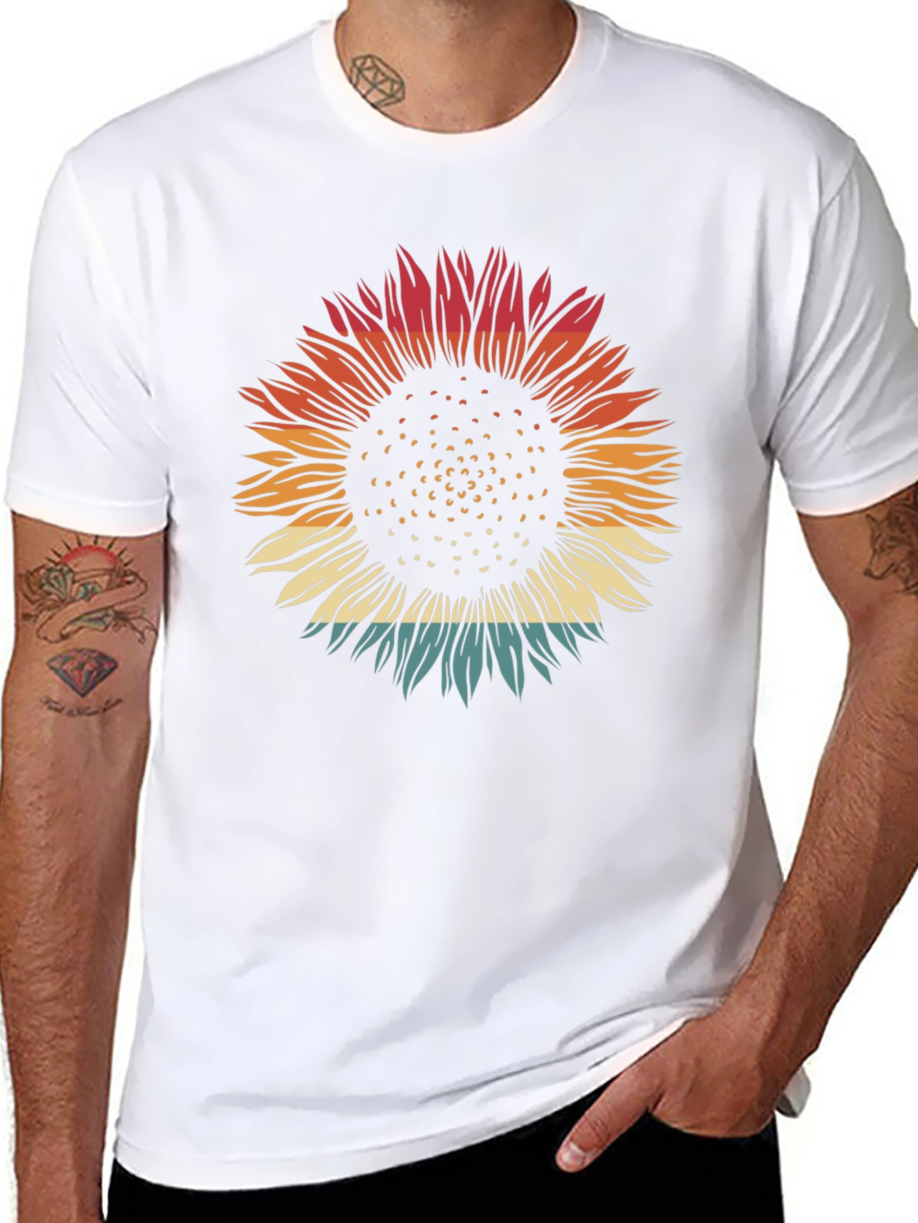 Retro Sunflower Graphic Tee - Stylish Comfort