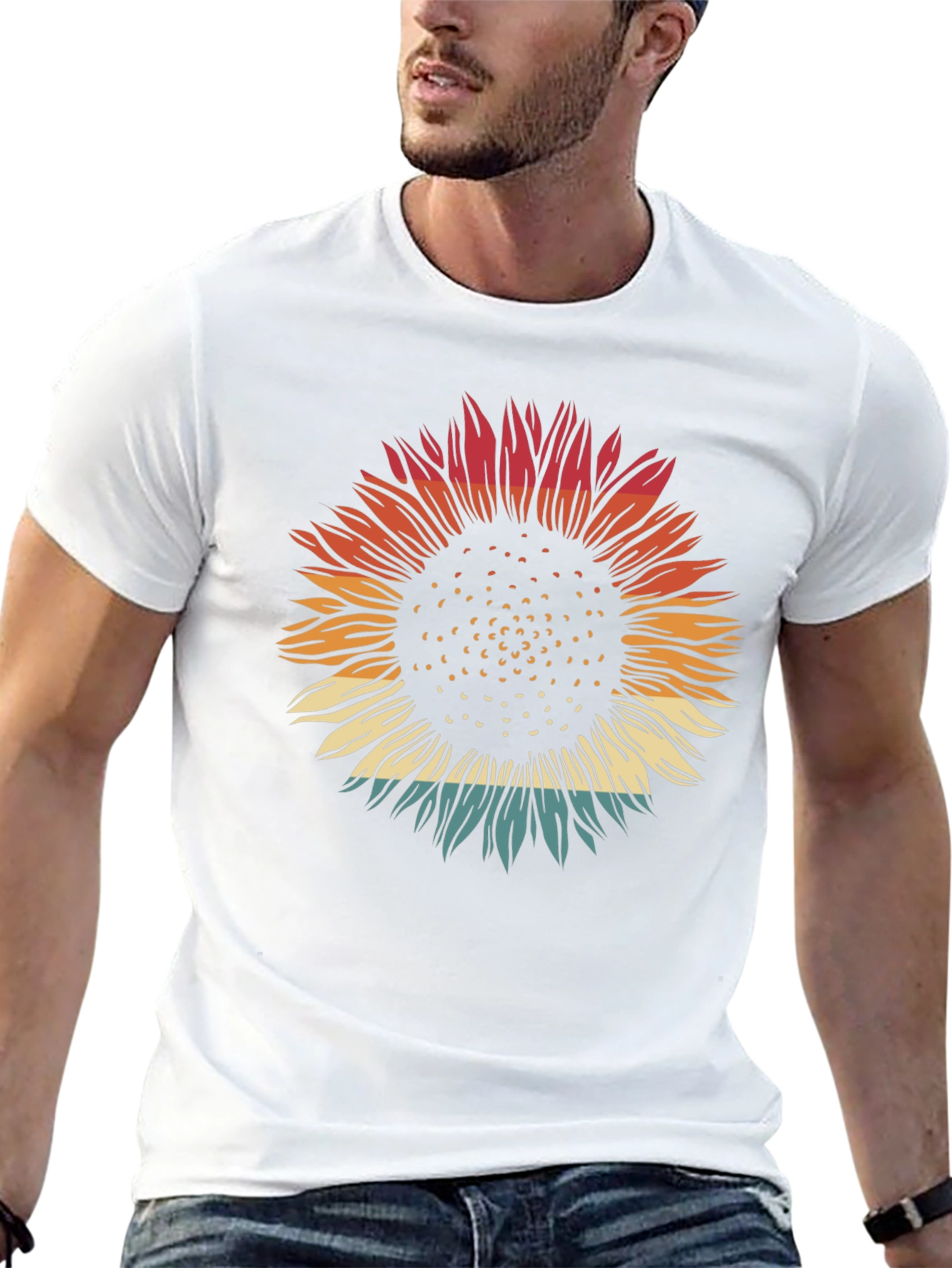 Retro Sunflower Graphic Tee - Stylish Comfort