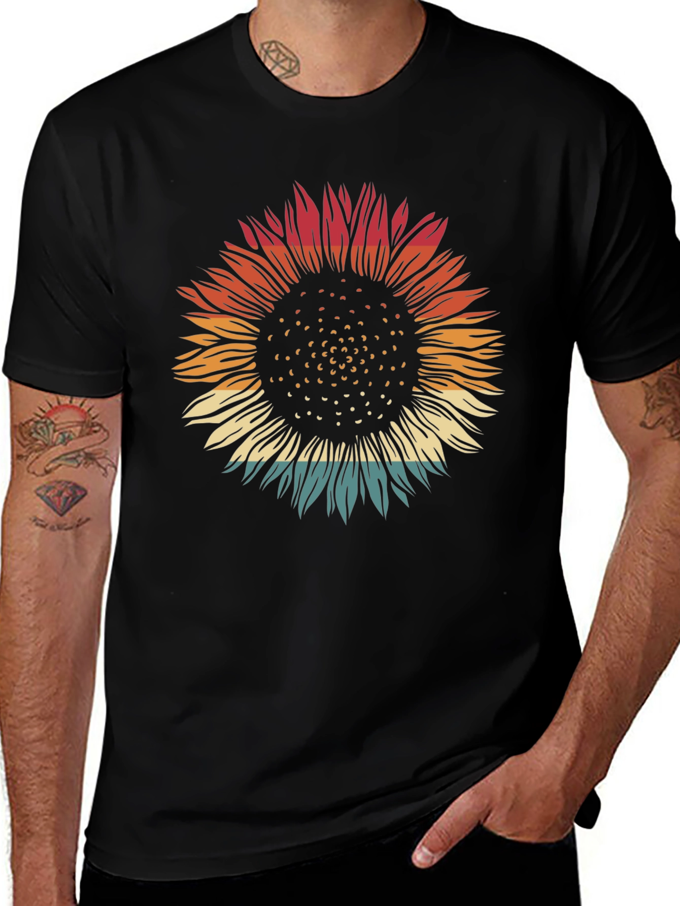 Retro Sunflower Graphic Tee - Stylish Comfort