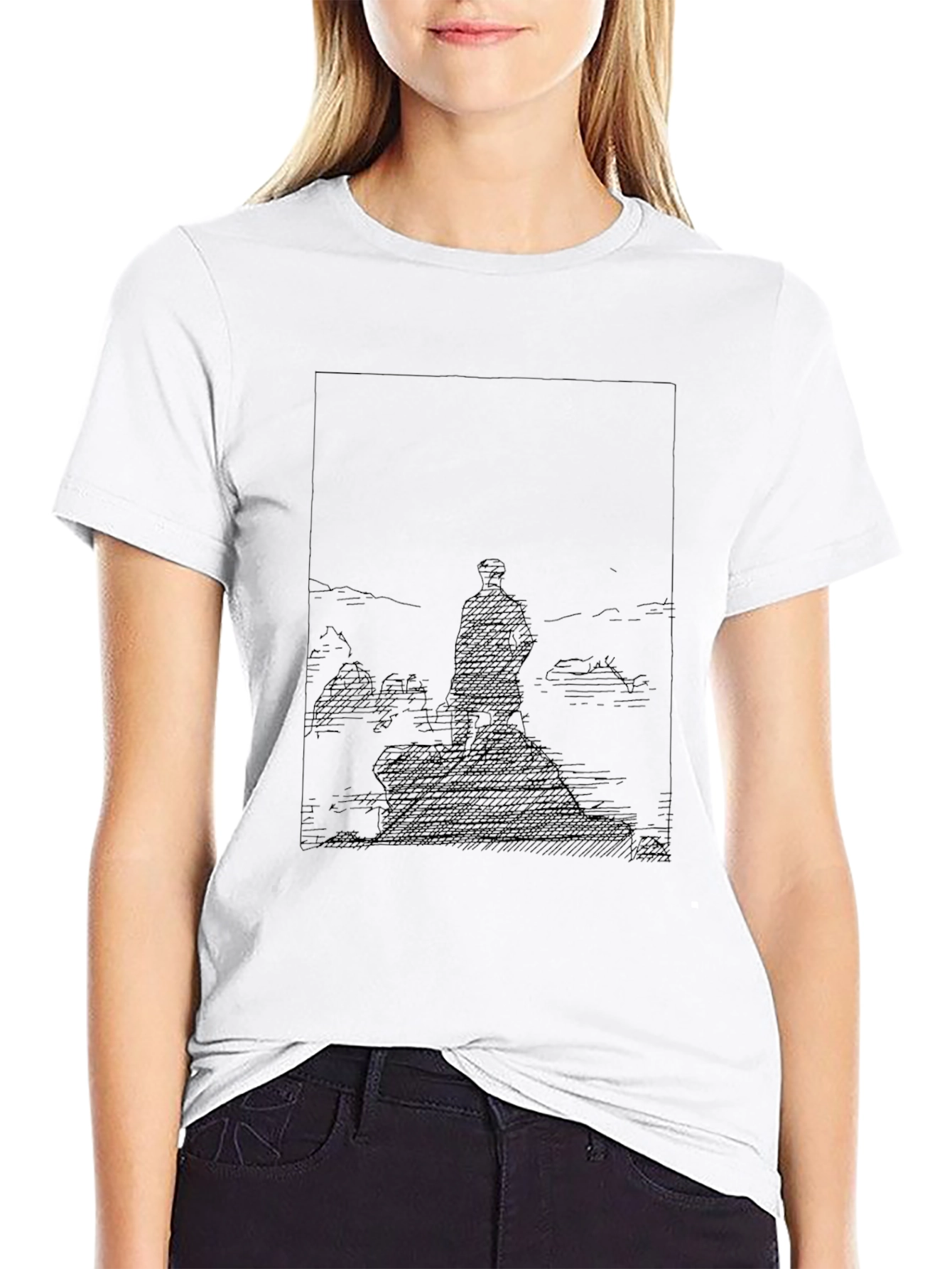 Wanderer Tee: Dark Graphic Print T-Shirt