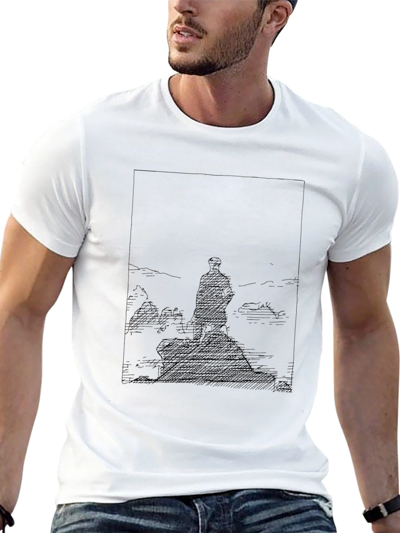 Wanderer Tee: Dark Graphic Print T-Shirt